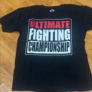 UFC Black Tee with Red and White Graphic